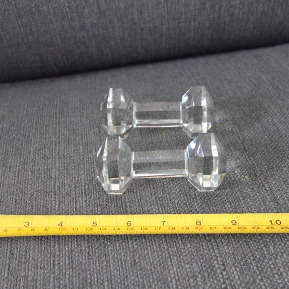 Set of Two(2) Glass Barbell Knife Rests - Picture 7 of 8
